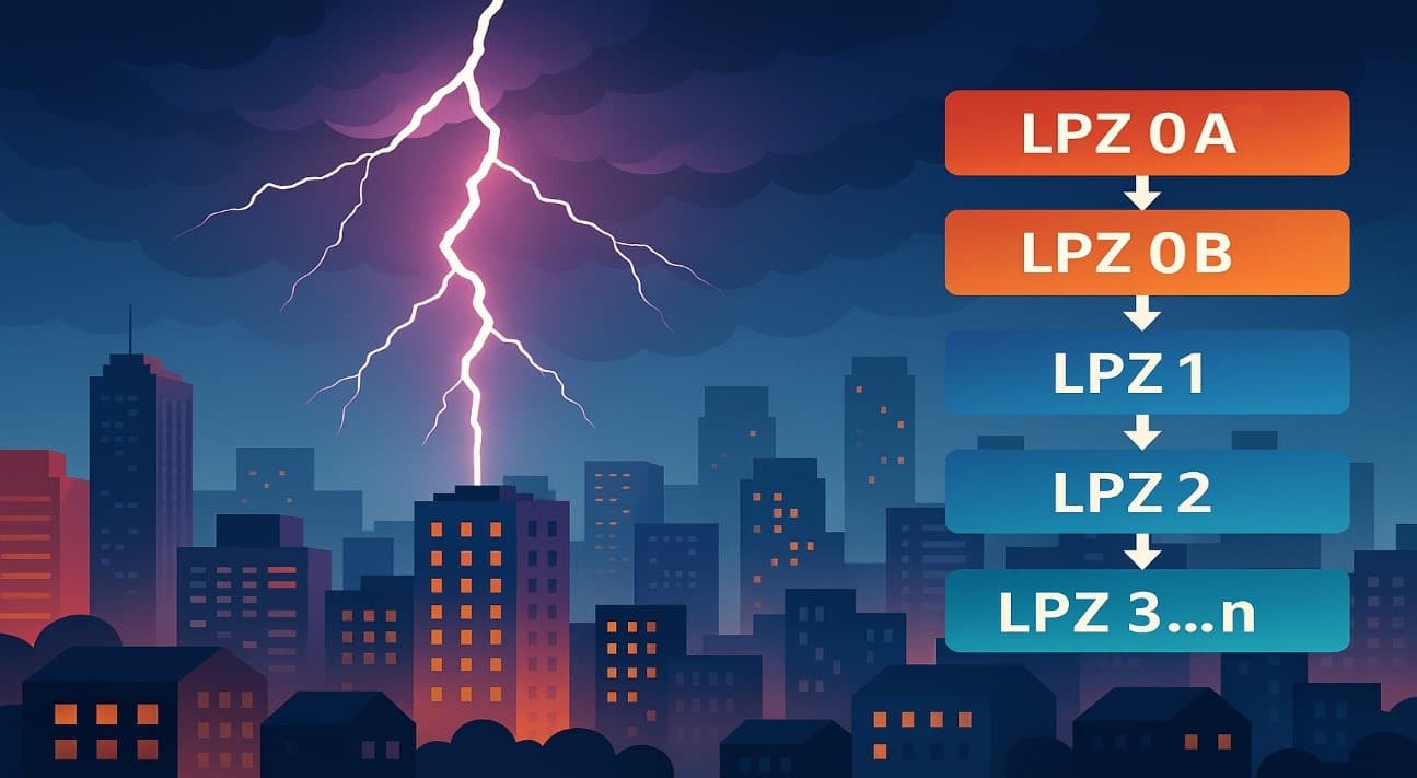 کاهش تدریجی و مرحلهای ولتاژهای فراتاخت با روش ناحیههای حفاظتی صاعقه (LPZ)