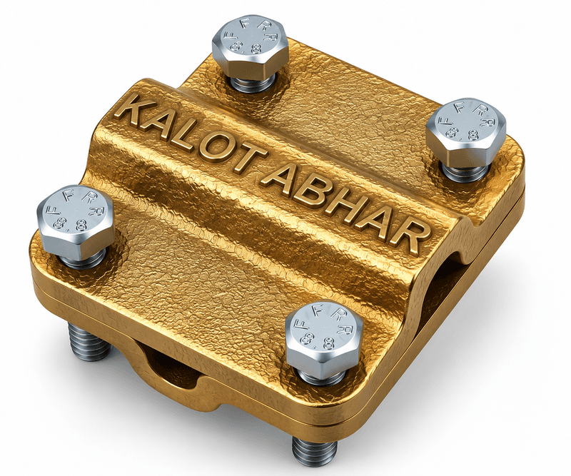 بست برنجی چهارراه اتصال سیم به سیم کالوت Square Cable Clamp با چهار پیچ استنلس استیل