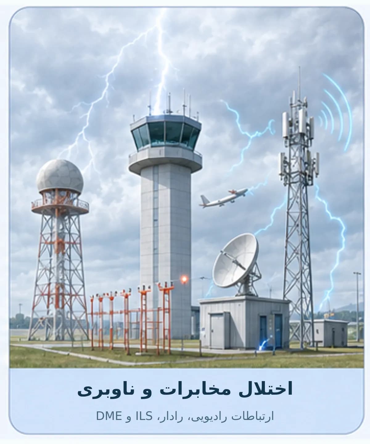 اختلال ناشی از صاعقه در برج مخابراتی، رادار و سامانههای ناوبری ILS و DME